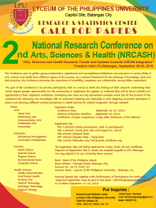 2nd NRCASH Call fo Paper